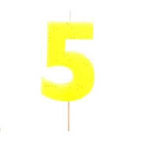 Vela 5 Amarelo Flúor